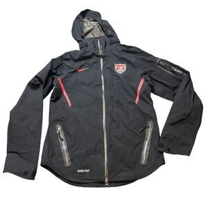 Nike USA‎ Team Soccer Waterproof GORETEX Black Jacket Hoodie Women Small